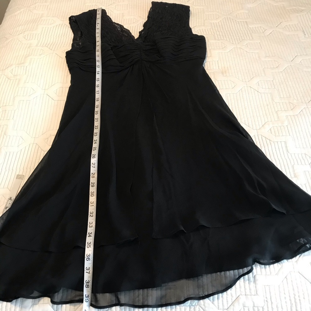 Donna Ricco Sz 12P silk lace Little Black Dress - Picture 7 of 8